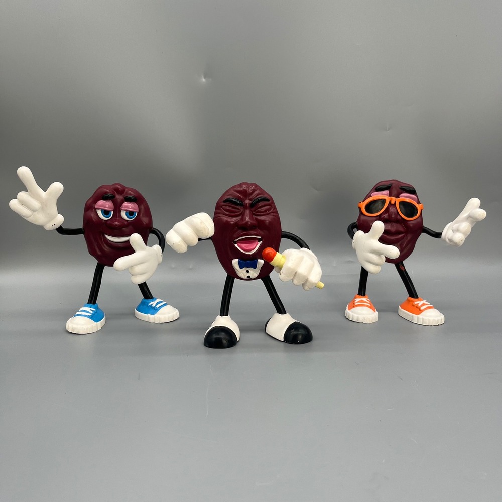 Vintage 1987 California Raisins Calrab Applause Figures‎ 5.5" Bendable Set of 3